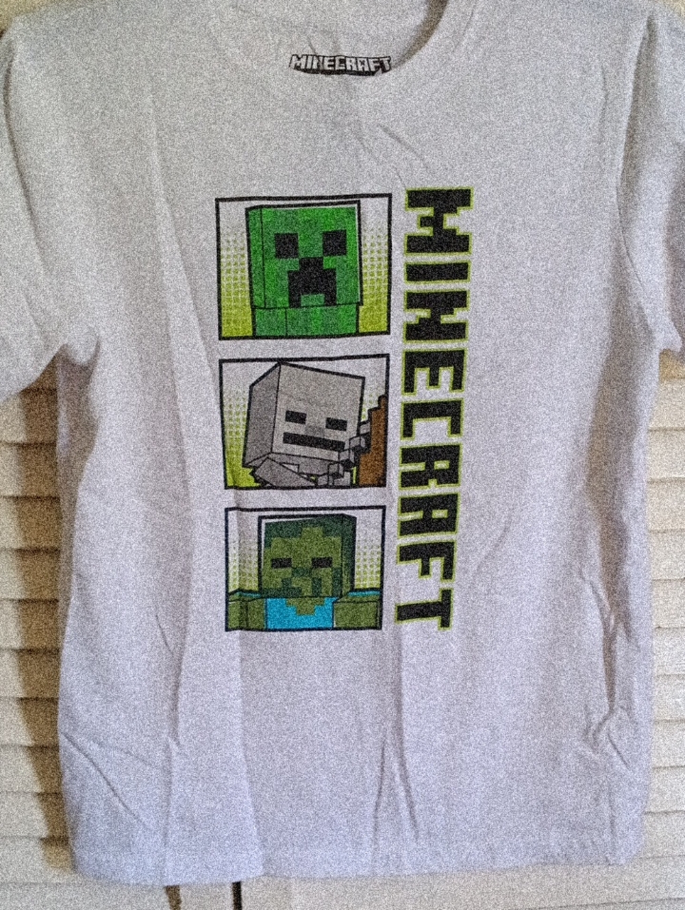 Minecraft Kids' White Short-Sleeve Tee with Creeper & Characters